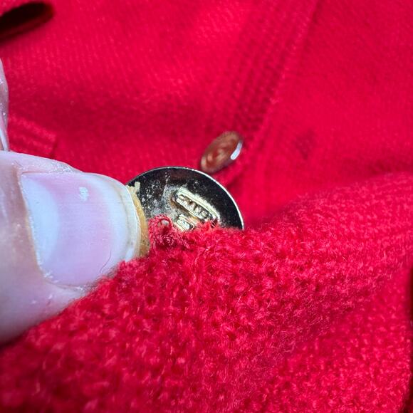 Vintage Chanel Red Tweed 3 Pocket Gold Button Blazer Jacket Size 8-10 - Picture 4 of 11